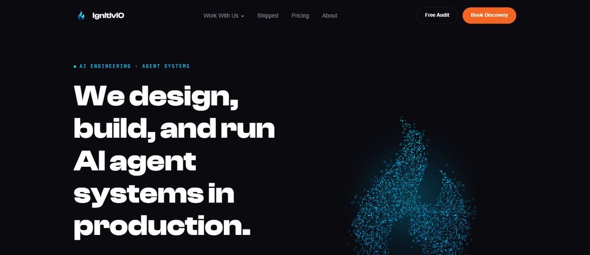 Screenshot of the IgnitivIO homepage