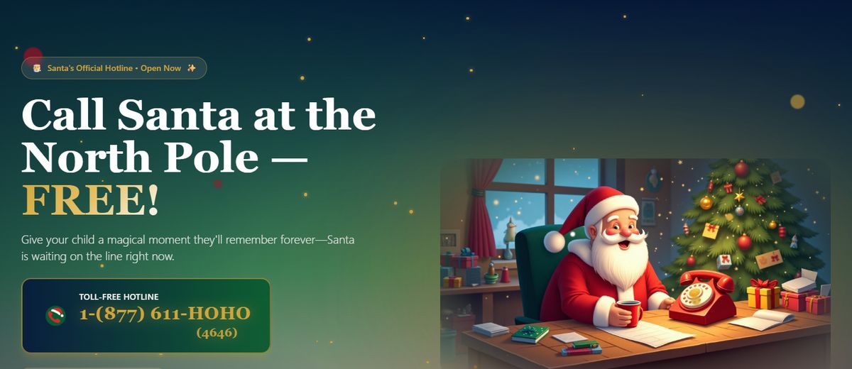 Screenshot of the Ring North Pole homepage